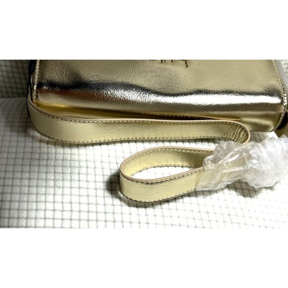 2-Nicole Miller Handbags, 1 Shiny Gold, One Brown Patterned w/ Chain Strap, NWT - Picture 7 of 8